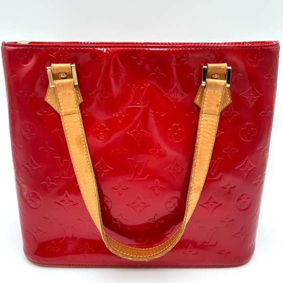 Authentic Louis Vuitton Red Houston Vernis Leather Tote Bag - Picture 7 of 16
